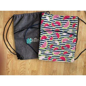 Thermal cinch sac - 31 thirtyone gifts lot of 2 watermelon charcoal